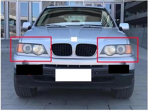 متوافق مع BMW X5 E53 2000-2003 سيارة عدسة المصباح الأمامي غطاء استبدال رئيس ضوء مصباح عاكس الضوء الزجاج قذيفة (يمين) in Saudi Arabia