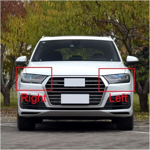 Headlight Lampshade Compatible For Audi Q7 2016 2017 2018 2019 Car Headlight Cover Headlamp Lens Auto Shell Light Protection(Left and Right) in Saudi Arabia