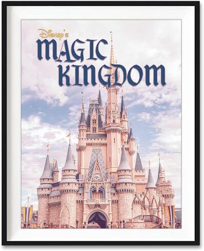 مجموعة من 4 ملصقات عتيقة لمتنزهات ديزني - المملكة السحرية، EPCOT، استوديوهات هوليوود، مملكة الحيوانات - غير مؤطرة - مطبوعات فنية جدارية قديمة لديكور منزل ديزني، مقاس 8 × 10 بوصة in Kuwait