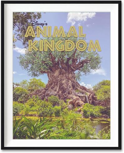 مجموعة من 4 ملصقات عتيقة لمتنزهات ديزني - المملكة السحرية، EPCOT، استوديوهات هوليوود، مملكة الحيوانات - غير مؤطرة - مطبوعات فنية جدارية قديمة لديكور منزل ديزني، مقاس 8 × 10 بوصة in Kuwait