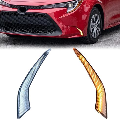 LED Front Bumper Fog Lights White Daytime Running Lights (DRL) Amber Sequential Flash Turn Signal Lights Blue Low Beam Lights Compatible with Toyota Corolla 2019-2025 L LE XLE & Hybrid in Kuwait