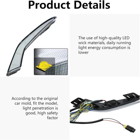 LED Front Bumper Fog Lights White Daytime Running Lights (DRL) Amber Sequential Flash Turn Signal Lights Blue Low Beam Lights Compatible with Toyota Corolla 2019-2025 L LE XLE & Hybrid in Kuwait