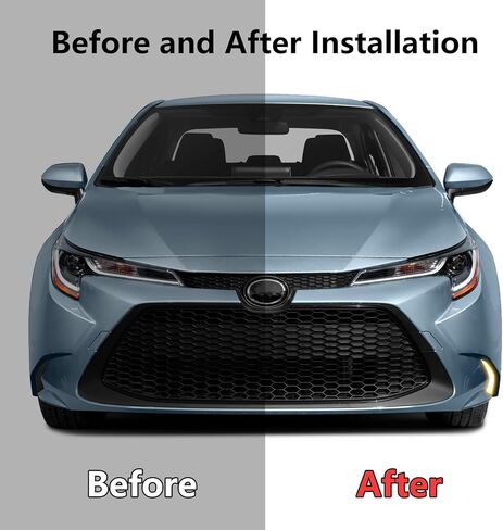 LED Front Bumper Fog Lights White Daytime Running Lights (DRL) Amber Sequential Flash Turn Signal Lights Blue Low Beam Lights Compatible with Toyota Corolla 2019-2025 L LE XLE & Hybrid in Kuwait