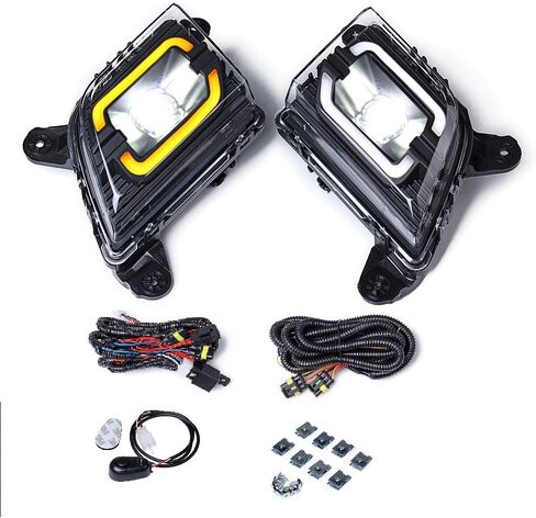 Astra Depot Fog Light with DRL Sequntial Turn Signal Compatible for Silverado 2019-2022 2023 Chevy Silverado 1500 Fog Lamps with H11 Relay Harness Wire Kit Replace for OE 84509651 | 84509652 in Saudi Arabia