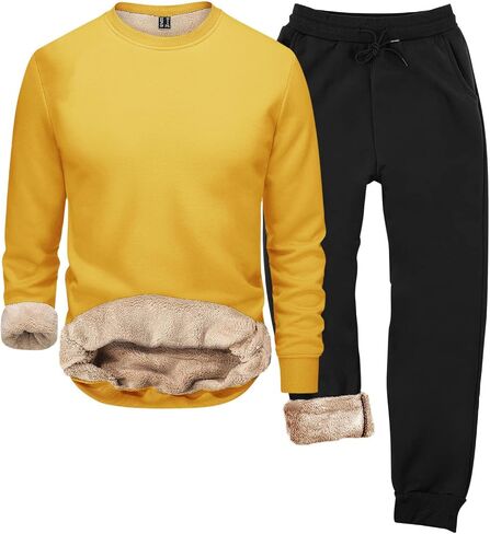 الرجال Sweatsuits مجموعات شيربا اصطف 2 قطعة قناع السترة مجموعة الصوف بلوزات Sweatpants الشتاء الحرارية رياضية in Saudi Arabia