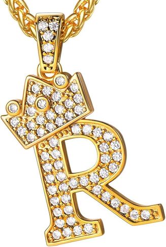 قلادة U7 Crown الأولية للرجال والنساء، قلادة حرف A-Z 0-9 مع سلسلة قمح، مطلية بالفضة/الأسود/الذهب، رقم الأبجدية تشيكوسلوفاكيا للأب والزوج in Saudi Arabia