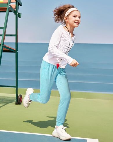 Auranso Girls Sweatpants 3 Pack Quick Dry Athletic Pants Boys Girls Joggers with Pockets in Kuwait