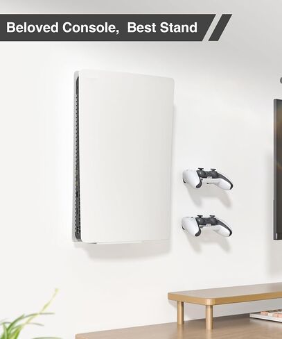 Upgraded Adjustable Console Holder Wall Mount for PS5: Black Gaming Stand for PlayStation 5/PS5 Slim/Pro Digital Disc Edition With 2 Controller Kits Black in Kuwait