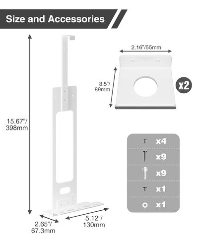 Upgraded Adjustable Console Holder Wall Mount for PS5: Black Gaming Stand for PlayStation 5/PS5 Slim/Pro Digital Disc Edition With 2 Controller Kits Black in Kuwait