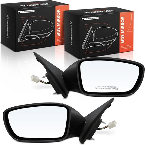 زوج A-Premium (2) مرآة باب كهربائية جانبية للسائق والراكب - متوافقة مع Hyundai Sonata 2011 2012 2013 2014 - مرآة رؤية خلفية خارجية قابلة للطي يدويًا ساخنة - استبدال # 876103Q010 in Saudi Arabia