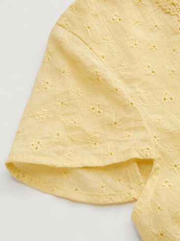 CIDER Women Broderie Anglaise Bowknot V الرقبة قصيرة الأكمام البلوزات القطن الصيف التعادل الجبهة بلوزة in Saudi Arabia