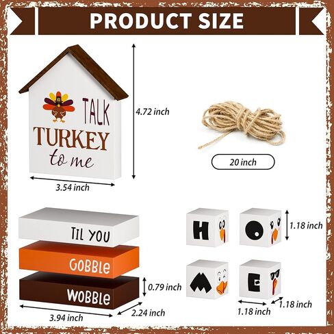 كتب صناعية لعيد الشكر، 8 قطع من كتب ديكور صينية متدرجة الخريف، علامات خشبية، ديكور خشبي ريفي للمزرعة للمنزل والمكتب والمطبخ in Kuwait