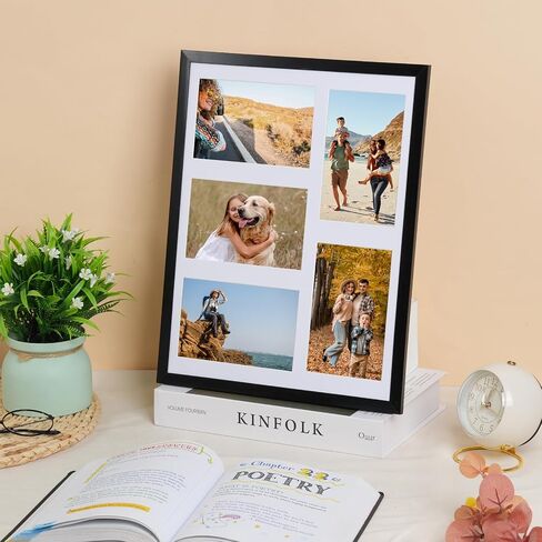 إطار صور مجمعة مقاس 8 × 14 من Fixwal مع ثلاث فتحات لعرض صور مقاس 4 × 6، وإطار صور مجمعة مقاس 4 × 6، وإطار حائط للمعرض، وإطارات صور متعددة لديكور الحائط in Saudi Arabia
