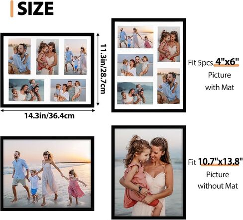 إطار صور مجمعة مقاس 8 × 14 من Fixwal مع ثلاث فتحات لعرض صور مقاس 4 × 6، وإطار صور مجمعة مقاس 4 × 6، وإطار حائط للمعرض، وإطارات صور متعددة لديكور الحائط in Saudi Arabia