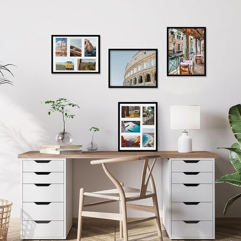 إطار صور مجمعة مقاس 8 × 14 من Fixwal مع ثلاث فتحات لعرض صور مقاس 4 × 6، وإطار صور مجمعة مقاس 4 × 6، وإطار حائط للمعرض، وإطارات صور متعددة لديكور الحائط in Saudi Arabia