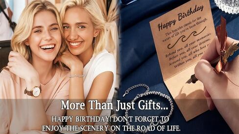 Gifts for Women - Best Friend Birthday Gifts for Women, Through The Waves of Life, Happy Birthday Bracelet for Women Mom Friend Sister Daughter Grandma, Unique Gifts Jewelry in Saudi Arabia