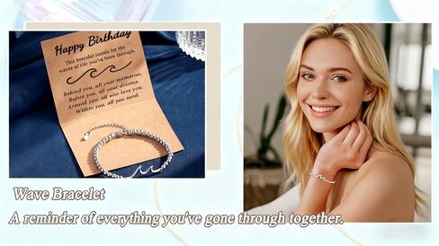 Gifts for Women - Best Friend Birthday Gifts for Women, Through The Waves of Life, Happy Birthday Bracelet for Women Mom Friend Sister Daughter Grandma, Unique Gifts Jewelry in Saudi Arabia