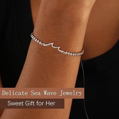 Gifts for Women - Best Friend Birthday Gifts for Women, Through The Waves of Life, Happy Birthday Bracelet for Women Mom Friend Sister Daughter Grandma, Unique Gifts Jewelry in Saudi Arabia