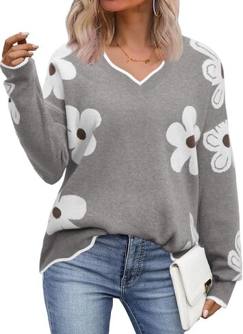 Arolina Oversized Sweaters for Women 2025 Casual Loose Long Sleeve V Neck Knitted Pullover Tops Fall Outfits Clothes in Saudi Arabia