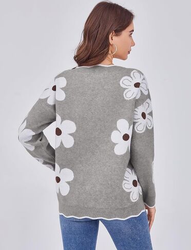 Arolina Oversized Sweaters for Women 2025 Casual Loose Long Sleeve V Neck Knitted Pullover Tops Fall Outfits Clothes in Saudi Arabia