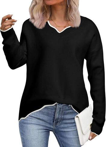 Arolina Oversized Sweaters for Women 2025 Casual Loose Long Sleeve V Neck Knitted Pullover Tops Fall Outfits Clothes in Saudi Arabia
