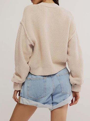 Cardigan Sweaters for Women,Long Sleeve Button Down Lightweight Cropped Short Cardigan in Saudi Arabia