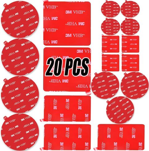 منصات لاصقة مزدوجة الجوانب 3M، استبدال وسادة لاصقة مثبتة على السيارة. شريط تثبيت كاميرا داش 3M. ملصق شريط عالي التحمل للوحة القيادة والاستخدام اليومي. مقاوم للماء، مقاوم للحرارة. سهل الاستخدام، مربعات ودائرية، 6 قطع in Kuwait