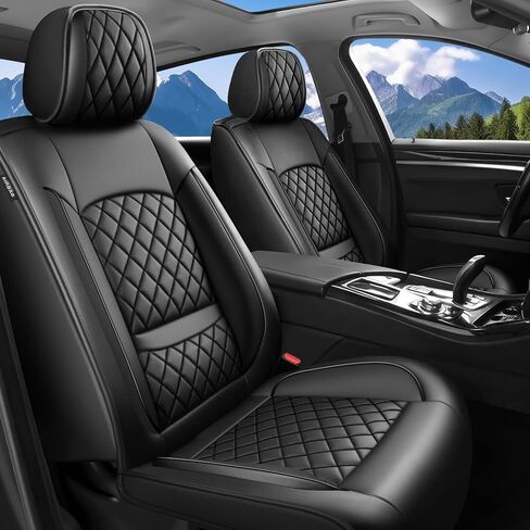 Fit Corolla Cross Car Seat Covers for Toyota Corolla Cross 2022-2026 - Luxury Leather, Anti-Slip, All-Weather Seat Cushions, Waterproof & Breathable, Airbag Compatible, Full 5-Seat Set (Black) in Saudi Arabia