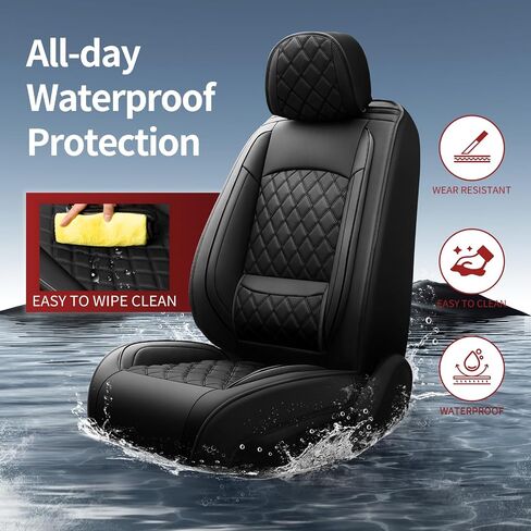 Fit Corolla Cross Car Seat Covers for Toyota Corolla Cross 2022-2026 - Luxury Leather, Anti-Slip, All-Weather Seat Cushions, Waterproof & Breathable, Airbag Compatible, Full 5-Seat Set (Black) in Saudi Arabia