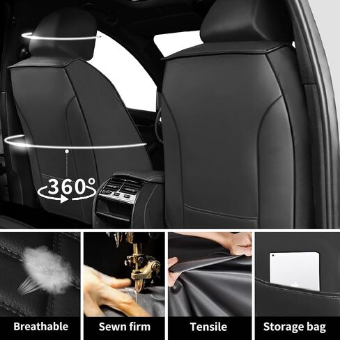 Fit Corolla Cross Car Seat Covers for Toyota Corolla Cross 2022-2026 - Luxury Leather, Anti-Slip, All-Weather Seat Cushions, Waterproof & Breathable, Airbag Compatible, Full 5-Seat Set (Black) in Saudi Arabia