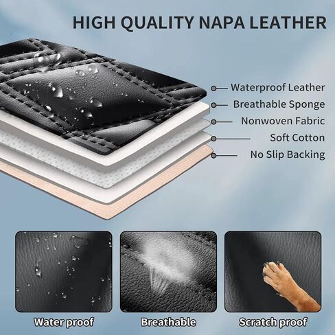 Fit Corolla Cross Car Seat Covers for Toyota Corolla Cross 2022-2026 - Luxury Leather, Anti-Slip, All-Weather Seat Cushions, Waterproof & Breathable, Airbag Compatible, Full 5-Seat Set (Black) in Saudi Arabia
