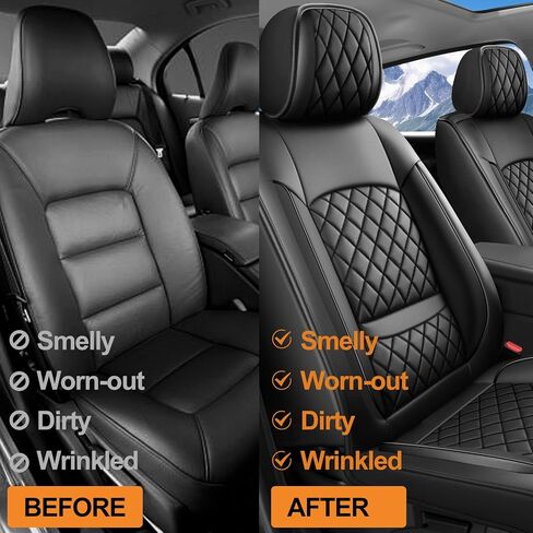 Fit Corolla Cross Car Seat Covers for Toyota Corolla Cross 2022-2026 - Luxury Leather, Anti-Slip, All-Weather Seat Cushions, Waterproof & Breathable, Airbag Compatible, Full 5-Seat Set (Black) in Saudi Arabia