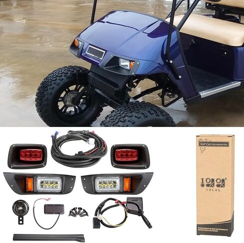 10L0L Headlights and Tail Light Kit for EZGO RXV 2008-2015 Golf Cart, with Turn Signal Switch Horn Button, Blinker & Brake Light Switch Pad in Kuwait