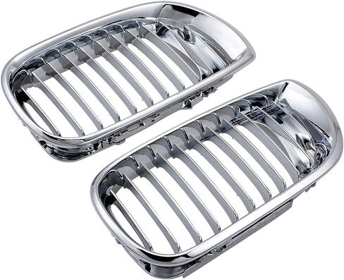 Replacement Compatible with BMW Car 2002-2005 2006 E46 320i 325i 325xi 330i 330xi Euro Sport Front Grilles LH+RH Chrome in Saudi Arabia