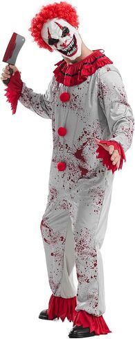 Seasons Halloween Scary Circus Clown Costume Set for Men in Saudi Arabia