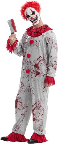 Seasons Halloween Scary Circus Clown Costume Set for Men in Saudi Arabia