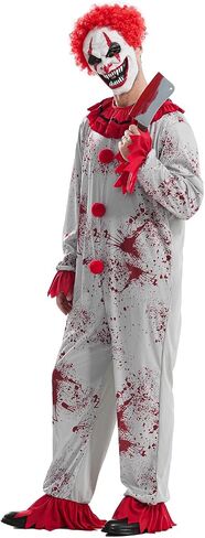 Seasons Halloween Scary Circus Clown Costume Set for Men in Saudi Arabia