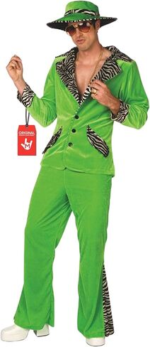 زي Morph الرجالي Green Pimp، بدلة القواد في السبعينيات، زي الهالوين للرجال البالغين in Saudi Arabia