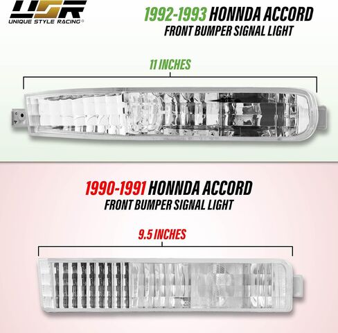 USR 92-93 Accord Tail Lights - JDM Style Red/Clear Rear Tail Lamps Set (Left + Right) Compatible with 1992-1993 Honda Accord Sedan (4 Pieces, Inner + Out) in Saudi Arabia