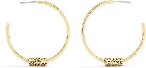 COACH Women's Signature Quilted Tube Hoop Earrings in Saudi Arabia