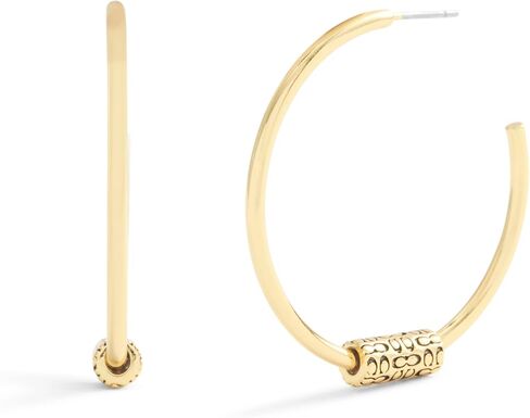 COACH Women's Signature Quilted Tube Hoop Earrings in Saudi Arabia