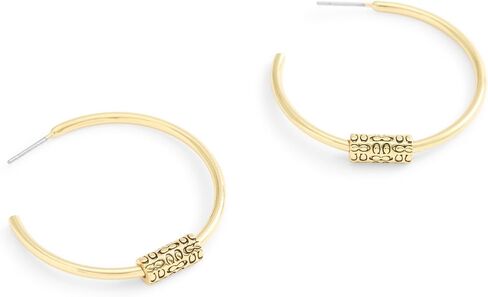 COACH Women's Signature Quilted Tube Hoop Earrings in Saudi Arabia