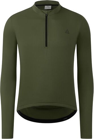 قميص جيرسي لركوب الدراجات للرجال بأكمام طويلة وسحاب 1/3 بلون موحد مناسب للنادي، قميص ركوب الدراجات وجيب بسحاب in Kuwait