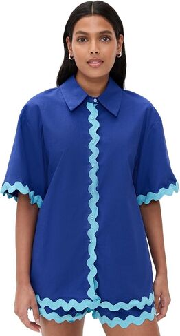 English Factory Women's Scallop Detailed Short Sleeves Shirt in Saudi Arabia