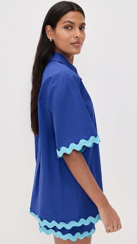 English Factory Women's Scallop Detailed Short Sleeves Shirt in Saudi Arabia