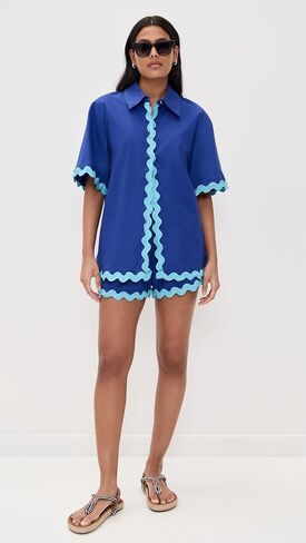 English Factory Women's Scallop Detailed Short Sleeves Shirt in Saudi Arabia