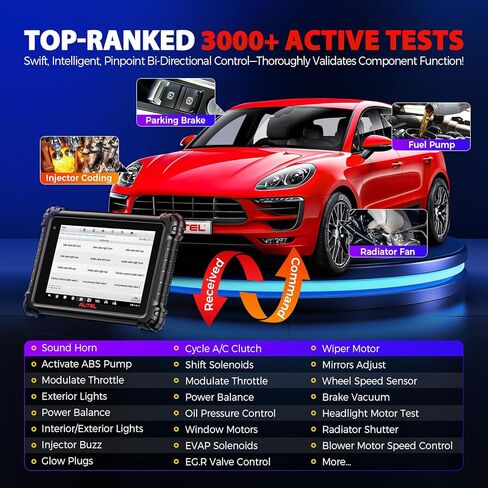 Autel MaxiSYS MS906 MAX Scanner 2025، MS906MAX 10.1" V2.0 of MS906 PRO MP900BT MS908S MK908، ترميز Pro ECU، أداة مسح ضوئي ثنائية الاتجاه، 3000+ اختبار، 40+ خدمة، جميع الأنظمة، CAN FD & DoIP، OS 10.0 in Kuwait
