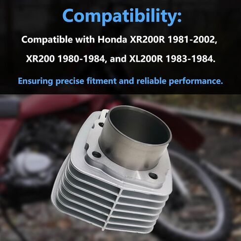 طقم إعادة بناء الطرف العلوي 63 مم حشية مكبس الأسطوانة لهوندا XR200R 1981-2002، XR200 1980-1984، XL200R TLR200 - طقم إعادة بناء المحرك in Saudi Arabia