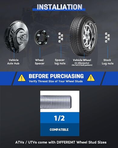 ECCPP 2 PCS 5x5 to 5x5.5 Wheel Adapters Lug Centric 1.25" 5 Lug 1/2 78.3mm hub for Chevrolet Astro 1985-2002| for Jeep Wrangler 2007-2018 for Jeep Grand Cherokee 1999-2010 in Saudi Arabia
