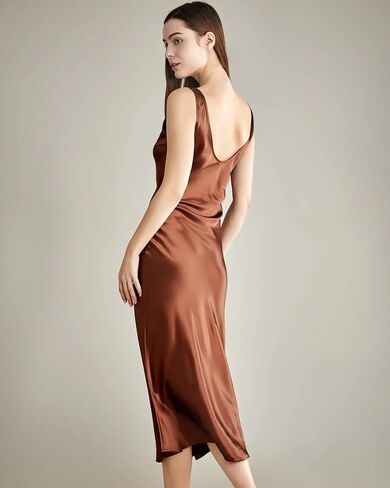 DAISYSILK 22 Momme 100% Mulberry Silk Dress with Scoop Neck Midi Silk Slip Sleeveless Dress Party Dresses for Women in Saudi Arabia